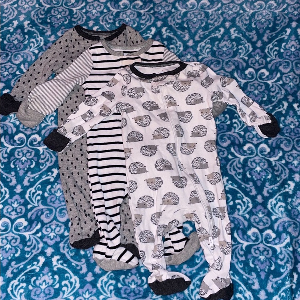 0-3 month 3 piece unisex pj set
